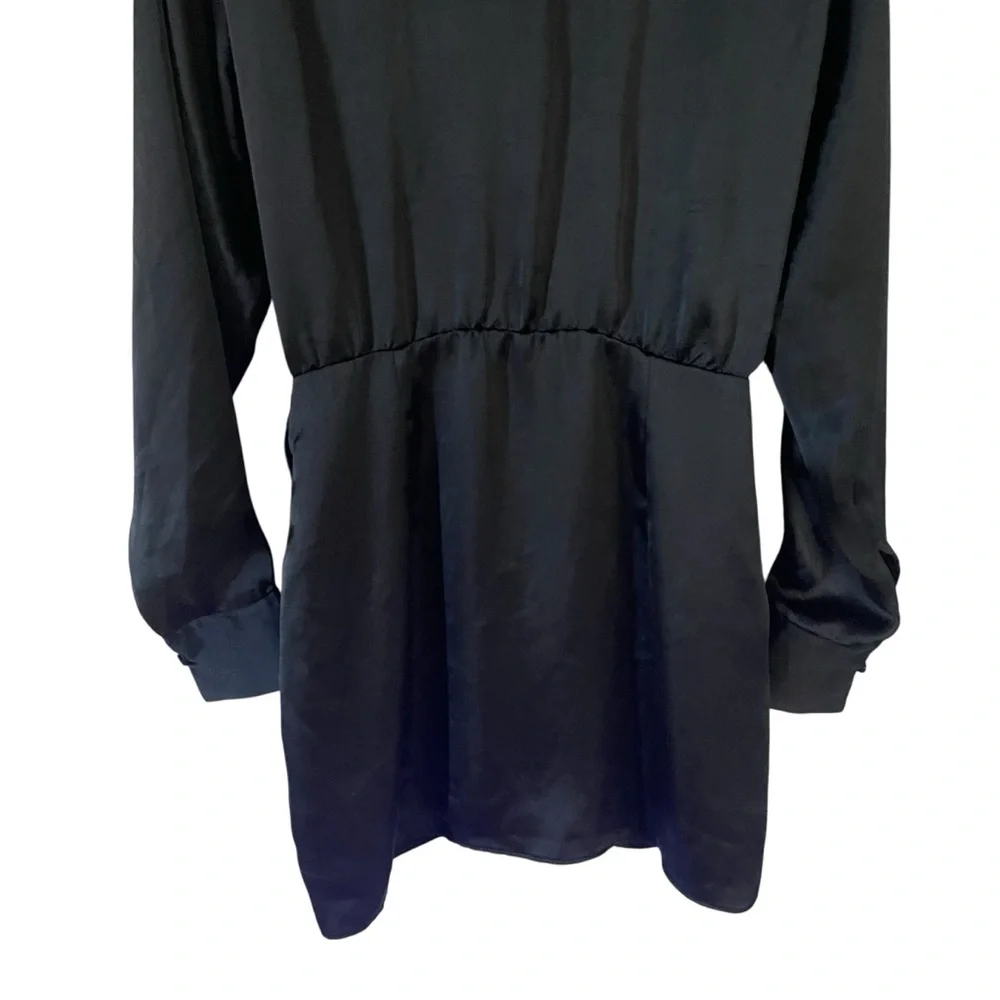 Zara Black Satin Dress Size S - Picture 4 of 9